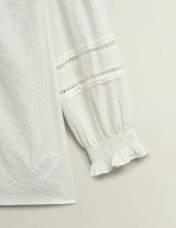 Cotton Blend Frill Detail Broderie Blouse 30 Cotton Blend Frill Detail Broderie Blouse -Marks and Spencer Shop cotton blend frill detail broderie blouse 12