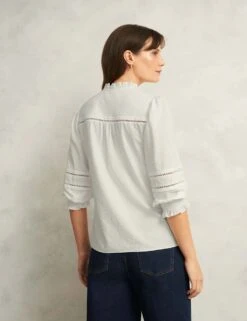 Cotton Blend Frill Detail Broderie Blouse 31 Cotton Blend Frill Detail Broderie Blouse -Marks and Spencer Shop cotton blend frill detail broderie blouse 13