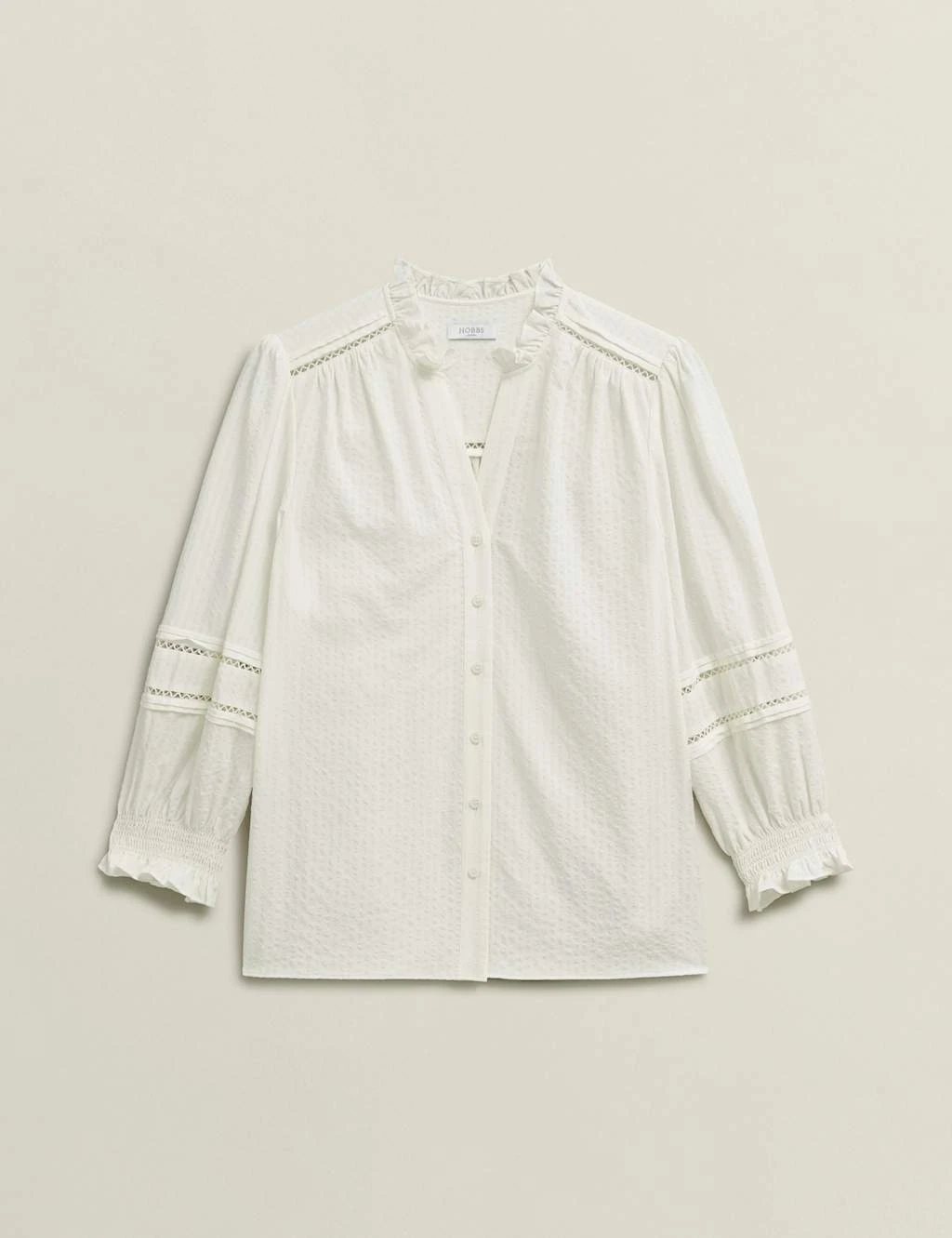 Cotton Blend Frill Detail Broderie Blouse 11 Cotton Blend Frill Detail Broderie Blouse - Image 9