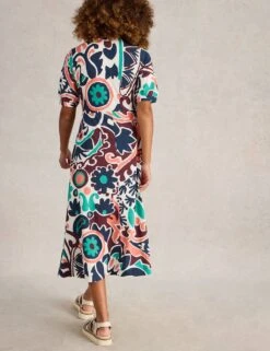 WHITE STUFF Cotton Blend Jersey V-Neck Midi Tea Dress -Marks and Spencer Shop cotton blend jersey v neck midi tea dress 17