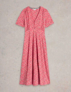 WHITE STUFF Cotton Blend Jersey V-Neck Midi Tea Dress -Marks and Spencer Shop cotton blend jersey v neck midi tea dress 6