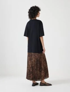 Cotton Rich Animal Print Midi T-Shirt Dress -Marks and Spencer Shop cotton rich animal print midi t shirt dress 10
