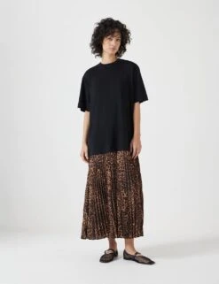 Cotton Rich Animal Print Midi T-Shirt Dress -Marks and Spencer Shop cotton rich animal print midi t shirt dress 6