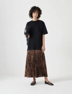 Cotton Rich Animal Print Midi T-Shirt Dress -Marks and Spencer Shop cotton rich animal print midi t shirt dress 8