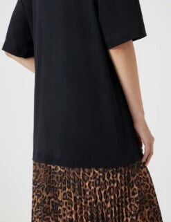 Cotton Rich Animal Print Midi T-Shirt Dress -Marks and Spencer Shop cotton rich animal print midi t shirt dress 9