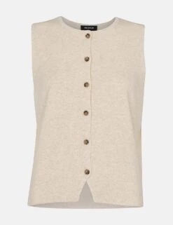 Whistles Cotton Rich Crew Neck Button Through Waistcoat -Marks and Spencer Shop cotton rich crew neck button through waistcoat 10