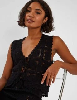 Accessorize Cotton Rich Crochet Waistcoat -Marks and Spencer Shop cotton rich crochet waistcoat 6