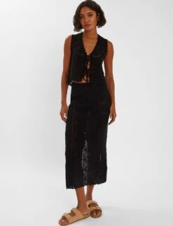 Accessorize Cotton Rich Crochet Waistcoat -Marks and Spencer Shop cotton rich crochet waistcoat 7