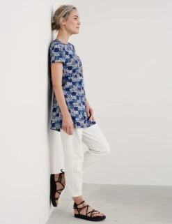 Cotton Rich Geometric Relaxed Tunic -Marks and Spencer Shop cotton rich geometric relaxed tunic 7