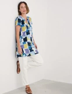 Cotton Rich Geometric Tunic -Marks and Spencer Shop cotton rich geometric tunic 4