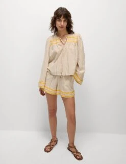 Cotton Rich Jacquard Beach Shorts -Marks and Spencer Shop cotton rich jacquard beach shorts 10