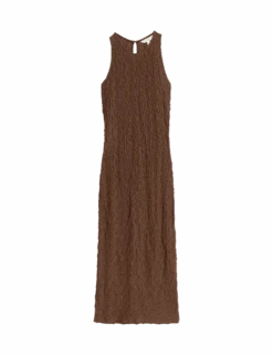 Cotton Rich Jersey Textured Midi Column Dress -Marks and Spencer Shop cotton rich jersey textured midi column dress