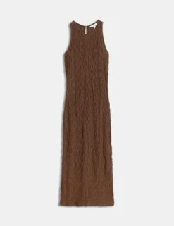 Cotton Rich Jersey Textured Midi Column Dress -Marks and Spencer Shop cotton rich jersey textured midi column dress 6