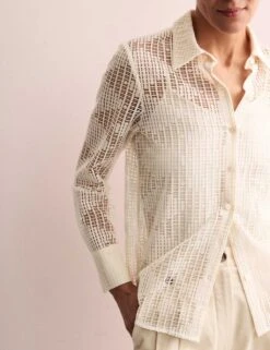 Jaeger Cotton Rich Lace Shirt -Marks and Spencer Shop cotton rich lace shirt 12