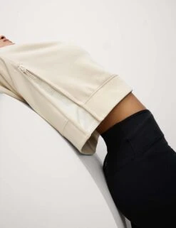 Cotton Rich Mesh Panel Relaxed Sweatshirt -Marks and Spencer Shop cotton rich mesh panel relaxed sweatshirt 12