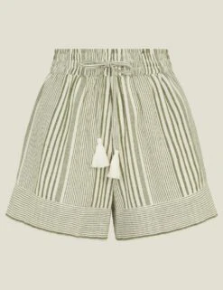 Accessorize Cotton Rich Striped Shorts With Linen -Marks and Spencer Shop cotton rich striped shorts with linen 5