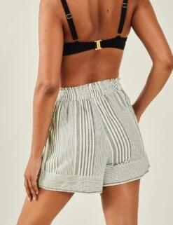 Accessorize Cotton Rich Striped Shorts With Linen -Marks and Spencer Shop cotton rich striped shorts with linen 7