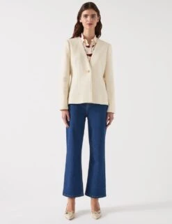 Cotton Rich Tweed Single Breasted Jacket -Marks and Spencer Shop cotton rich tweed single breasted jacket 7