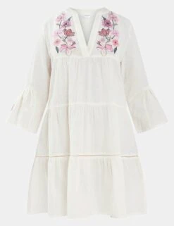 Accessorize Cotton Rich V-Neck Mini Beach Dress With Linen -Marks and Spencer Shop cotton rich v neck mini beach dress with linen 7