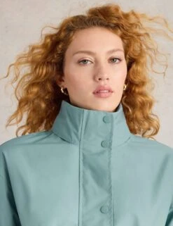 WHITE STUFF Cotton Rich Waterproof High Neck Raincoat -Marks and Spencer Shop cotton rich waterproof high neck raincoat 7