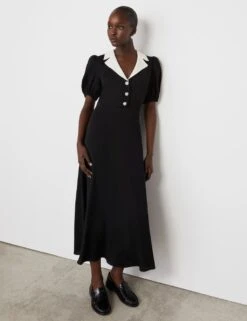 Crepe Collared Midi Tea Dress -Marks and Spencer Shop crepe collared midi tea dress 7