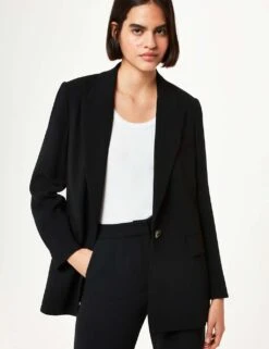 Whistles Crepe Relaxed Blazer 25 Whistles Crepe Relaxed Blazer -Marks and Spencer Shop crepe relaxed blazer 11