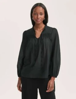 Crepe Tie Neck Blouse -Marks and Spencer Shop crepe tie neck blouse 4