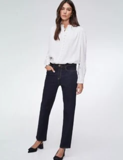 Crew Neck Button Through Puff Sleeve Blouse -Marks and Spencer Shop crew neck button through puff sleeve blouse 11