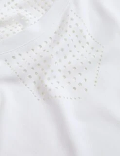 Crew Neck Laser Cut Relaxed T-Shirt -Marks and Spencer Shop crew neck relaxed t shirt 9