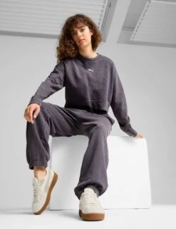 Puma Dare To Relaxed Pure Cotton Crop Sweatshirt -Marks and Spencer Shop dare to relaxed pure cotton crop sweatshirt 10