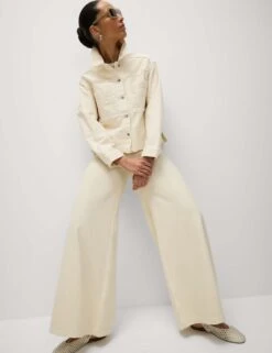 Denim Embroidered Relaxed Shacket -Marks and Spencer Shop denim embroidered relaxed shacket 10