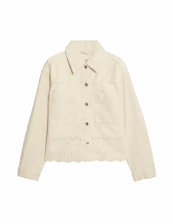 Denim Embroidered Relaxed Shacket -Marks and Spencer Shop denim embroidered relaxed shacket