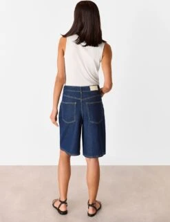 Whistles Denim High Waisted Knee Length Shorts -Marks and Spencer Shop denim high waisted knee length shorts 7
