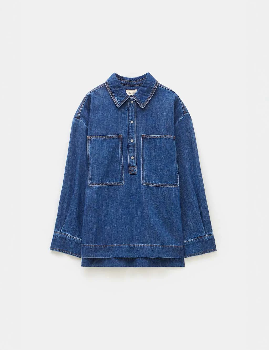 Denim Oversized Pullover Shirt 8 Denim Oversized Pullover Shirt - Image 6