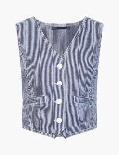 French Connection Denim Pinstripe Waistcoat -Marks and Spencer Shop denim pinstripe waistcoat 7