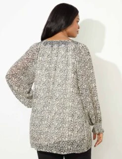 Ditsy Floral Tie Neck Smocked Tunic 19 Ditsy Floral Tie Neck Smocked Tunic -Marks and Spencer Shop ditsy floral tie neck smocked tunic 7