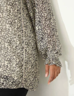 Ditsy Floral Tie Neck Smocked Tunic 20 Ditsy Floral Tie Neck Smocked Tunic -Marks and Spencer Shop ditsy floral tie neck smocked tunic 8