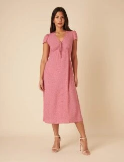 Ditsy Floral V-Neck Empire Line Midi Tea Dress -Marks and Spencer Shop ditsy floral v neck empire line midi tea dress 9
