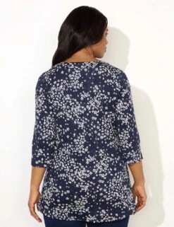 Ditsy Floral V-Neck Split Sleeve Tunic -Marks and Spencer Shop ditsy floral v neck split sleeve tunic 4