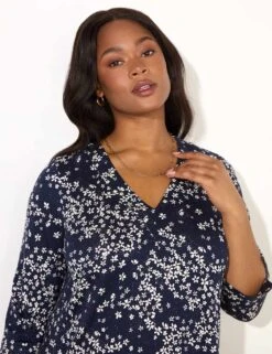 Ditsy Floral V-Neck Split Sleeve Tunic -Marks and Spencer Shop ditsy floral v neck split sleeve tunic 5