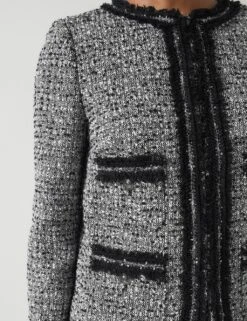 Tweed Textured Short Jacket -Marks and Spencer Shop dkny nolita crystal stainless steel watch 1