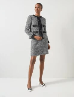 Tweed Textured Short Jacket -Marks and Spencer Shop dkny nolita crystal stainless steel watch 2