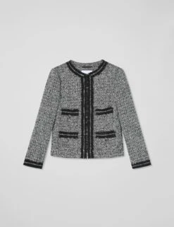 Tweed Textured Short Jacket -Marks and Spencer Shop dkny nolita crystal stainless steel watch 3