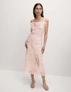 Embellished Lace Frill Midaxi Column Dress -Marks and Spencer Shop embellished lace frill midaxi column dress 11