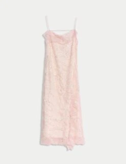 Embellished Lace Frill Midaxi Column Dress -Marks and Spencer Shop embellished lace frill midaxi column dress 12