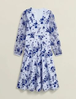 Embroidered V-Neck Midi Skater Dress -Marks and Spencer Shop embroidered v neck midi skater dress 15