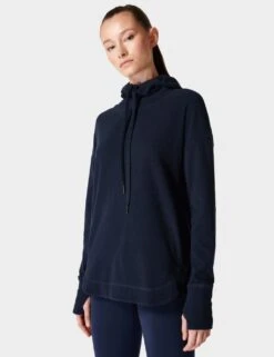 Sweaty Betty Escape Cotton Blend Fleece Relaxed Hoodie -Marks and Spencer Shop escape cotton blend fleece relaxed hoodie 5