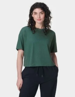 Sweaty Betty Essential Cotton Rich Crew Neck Crop T-Shirt -Marks and Spencer Shop essential cotton rich crew neck crop t shirt 19
