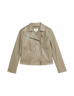 Faux Leather Biker Jacket -Marks and Spencer Shop faux leather biker jacket 1