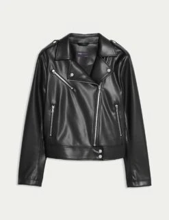 Faux Leather Biker Jacket -Marks and Spencer Shop faux leather biker jacket 15